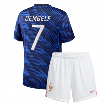 Billige Fotballdrakt Frankrike Ousmane Dembele #7 Replika Hjemmedraktsett Barn VM 2026 Kortermet (med bukser)